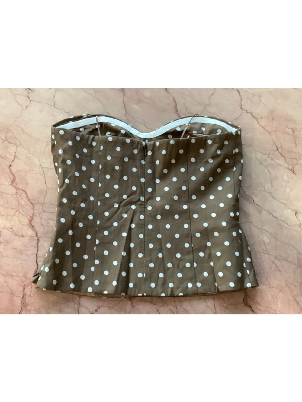 Amanda Uprichard x REVOLVE Soho Top in Chocolate Brown Polka Dot X-Small Womens - Picture 6 of 8